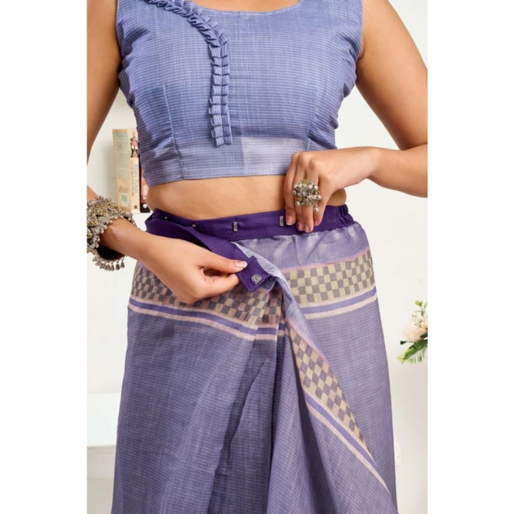 Women's Faux Linen Printed Ready to wear Saree With Unstitched Blouse 5.5Mtr (Light_Lavender) Women's Faux Linen Printed Ready to wear Saree With Unstitched Blouse 5.5Mtr (Light_Lavender)