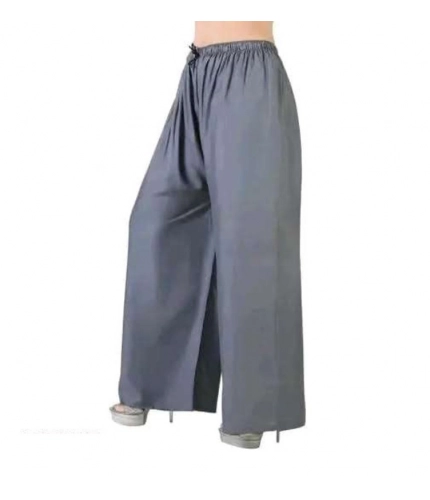 Women's Casual Rayon Solid Ankle Length Palazzo (Grey, Free Size)