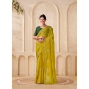 Dropship Women's Digital Printed  Georgette Saree With Unstitched Blouse (Yellow, 5-6 Mtrs)