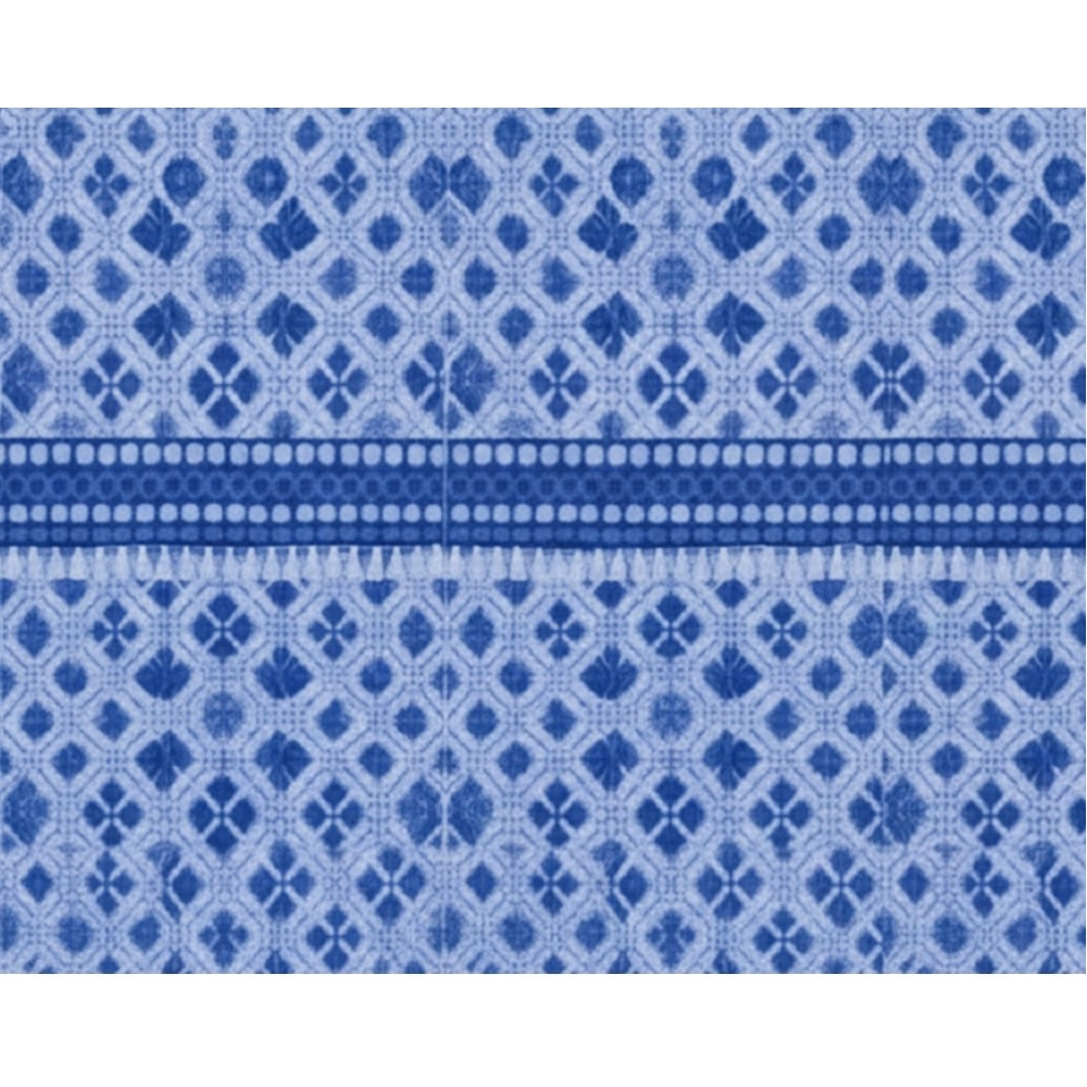 Fleece Geometric Double Polar Warm Bedsheet with 2 Pillow Cover (Blue)
