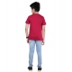 Boy's Cotton Grapic Printed Round Neck T-Shirt (Marron)