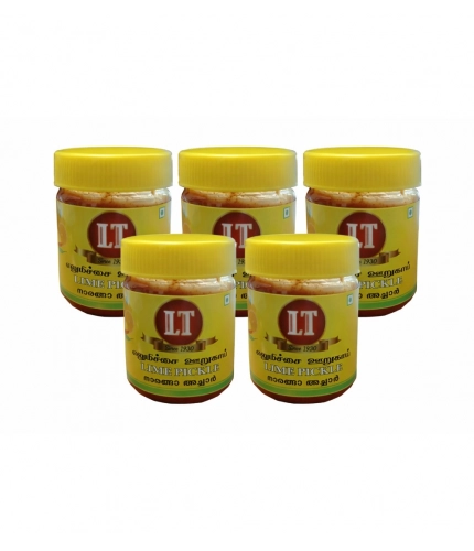 Pack of_5 100GM LT Lemon Pickle Traditional Digestive Side Dish (Red)