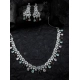 Women's Brass Silver Plated Necklace set (Multicolor)