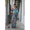 Women's Faux_Tussar Ikat Saree With Unstitched Blouse 5.5Mtr (Aqua_Blue) Women's Faux_Tussar Ikat Saree With Unstitched Blouse 5.5Mtr (Aqua_Blue)