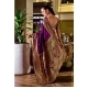 Women's Silk Blend Zari Woven Saree With Unstitched Blouse 5.5Mtr (Purple)