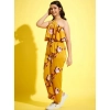 Girl's Polyester Crepe Floral Sleeveless Jumpsuit (Mustard) Girl's Polyester Crepe Floral Sleeveless Jumpsuit (Mustard)