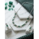 Women's Brass Silver Plated Necklace set (Green) Women's Brass Silver Plated Necklace set (Green)