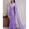 Women's Linen Printed Saree With Unstitched Blouse 5.5Mtr (Purple) Women's Linen Printed Saree With Unstitched Blouse 5.5Mtr (Purple)