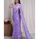 Women's Linen Printed Saree With Unstitched Blouse 5.5Mtr (Purple) Women's Linen Printed Saree With Unstitched Blouse 5.5Mtr (Purple)