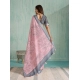 Women's Silk Blend Printed Saree With Unstitched Blouse 5.5Mtr (Pink)
