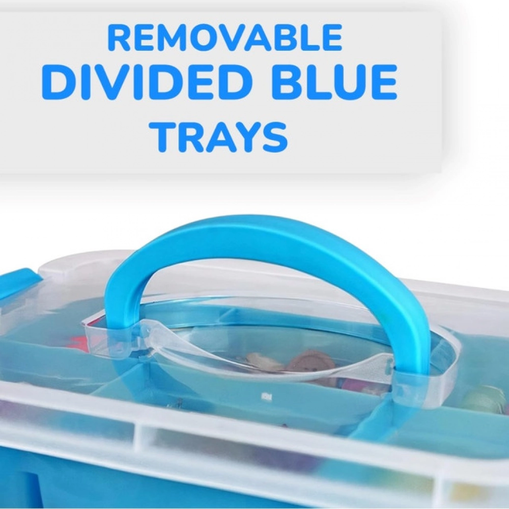 Plastic 4 Layer Partition Box Saving Organiser With Lid (Multicolor)