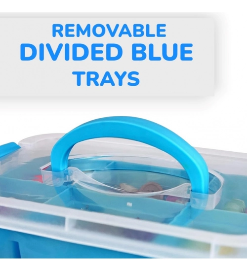 Plastic 4 Layer Partition Box Saving Organiser With Lid (Multicolor) Plastic 4 Layer Partition Box Saving Organiser With Lid (Multicolor)