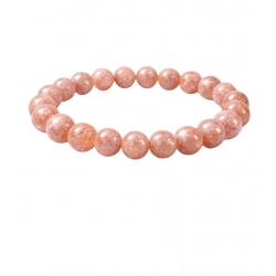 Natural Crystal 8mm Sunstone Bracelet (Orange)
