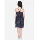 Girl's Rayon Flamingo Print Sleeveless Dress (Black)