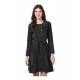 Women's Denim Washed Long Sleeves Dress (Black)