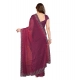 Women's Georgette Printed Saree With Unstitched Blouse 5.5Mtr (Purple)