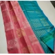 Women's Litchi silk Printed Saree With Unstitched Blouse (Peach With Turquise Green) Women's Litchi silk Printed Saree With Unstitched Blouse (Peach With Turquise Green)