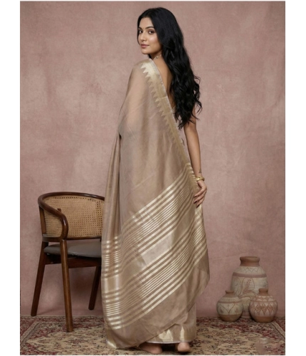 Women's Cotton Printed Saree With Unstitched Blouse 5.5Mtr (Beige) Women's Cotton Printed Saree With Unstitched Blouse 5.5Mtr (Beige)