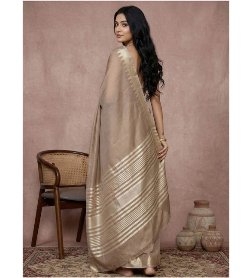 Women's Cotton Printed Saree With Unstitched Blouse 5.5Mtr (Beige) Women's Cotton Printed Saree With Unstitched Blouse 5.5Mtr (Beige)