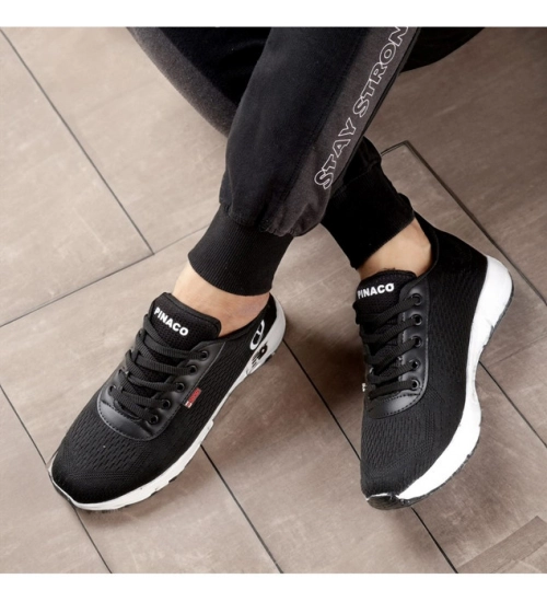 Men's Casual Mesh Lace-ups Casual Shoes (Black)