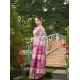 Women's Faux_Tussar Kalamkari_Print Saree With Unstitched Blouse 5.5Mtr (Purple)