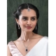 Women's Brass Silver Plated Pendant Set (Blue)