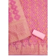 Women's Banarasi Silk Printed Unstitched Salwar Suit Material With Dupatta (Pink, 3Mtrs)