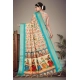 Women's Cotton Silk  Printed Saree With Unstitched Blouse 5.5Mtr (Sky Blue)