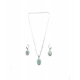 Women's Brass Silver Plated Pendant Set (Turquoise) Women's Brass Silver Plated Pendant Set (Turquoise)