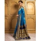 Women's Silk Blend Zari Weaving Saree With Unstitched Blouse 5.5Mtr (Aqua)