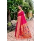 Women's Silk Blend Zari Woven Saree With Unstitched Blouse 5.5Mtr (Pink)