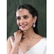 Women's Brass Silver Plated Pendant Set (Pink) Women's Brass Silver Plated Pendant Set (Pink)