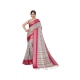 Women's Cotton Silk  Printed Saree With Unstitched Blouse 5.5Mtr (Pink)