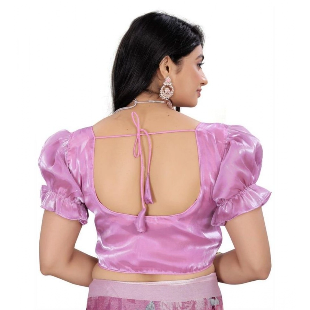 Women's Jimmy Solid Designer Neck Elastic Sleeve Readymade Blouse (Light Pink 38 , Alterable up to 42)-PID65830 Women's Jimmy Solid Designer Neck Elastic Sleeve Readymade Blouse (Light Pink 38 , Alterable up to 42)-PID65830
