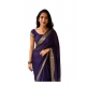 Women's Vichitra Silk Printed Saree With Unstitched Blouse 5.5Mtr (Purple)