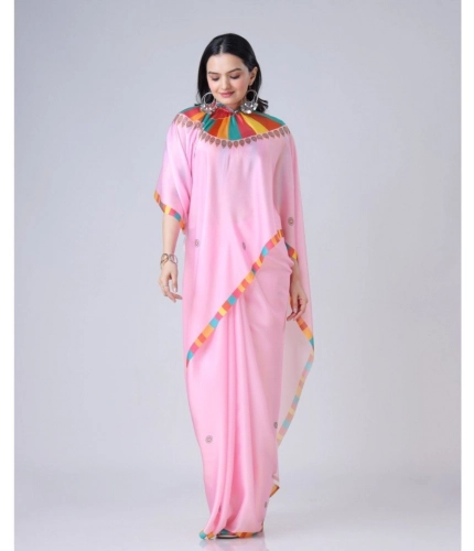 Women's Soft Crepe Silk Printed Ready To Wear Saree With Unstitched Blouse 5.5Mtr (Pink) Women's Soft Crepe Silk Printed Ready To Wear Saree With Unstitched Blouse 5.5Mtr (Pink)