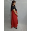 Women's Casual Crepe Cape Sleeve Dress (Black)