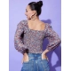 Women's Polyester Floral Long Sleeves Top (Multicolor) Women's Polyester Floral Long Sleeves Top (Multicolor)