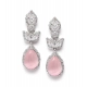 Women's Brass Silver Plated Drop Earrings (Pink)
