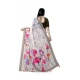 Women's Georgette Floral Printed Saree With Unstitched Blouse 5.5Mtr (Beige)
