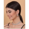 Women's Brass Silver Plated Necklace set (Multicolor)
