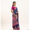 Women's Faux_Banarasi Woven Motifs Saree With Unstitched Blouse 5.5Mtr (Navy_Blue) Women's Faux_Banarasi Woven Motifs Saree With Unstitched Blouse 5.5Mtr (Navy_Blue)