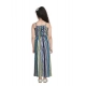 Girl's Rayon Striped Sleeveless Jumpsuit (Blue) Girl's Rayon Striped Sleeveless Jumpsuit (Blue)