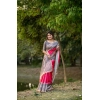 Women's Faux_Tussar Geometric_Print Saree With Unstitched Blouse 5.5Mtr (Pink)