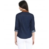 Women's Denim Cotton based Solid Long Sleeves Shirt (Blue) Women's Denim Cotton based Solid Long Sleeves Shirt (Blue)