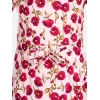 Girl's Polyester Crepe Floral Bell Sleeve Dress (Red-Pink)