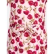 Girl's Polyester Crepe Floral Bell Sleeve Dress (Red-Pink)