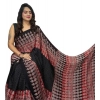 Women's Satin Printed Saree With Unstitched Blouse 5.5Mtr (Black) Women's Satin Printed Saree With Unstitched Blouse 5.5Mtr (Black)