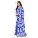 Women's Georgette Printed Saree With Unstitched Blouse 5.5Mtr (Blue)
