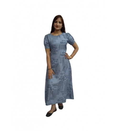 Women's Casual Crepe Half Sleeves Dress (Grey)